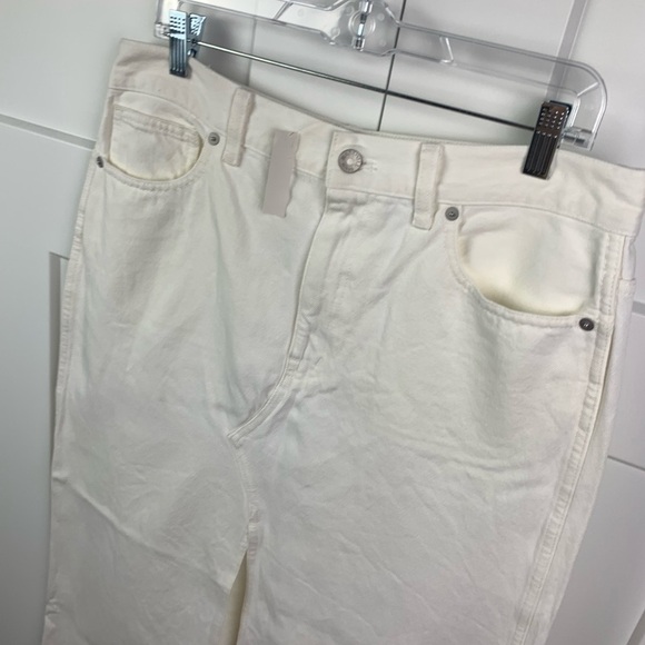 NWT Madewell Size 33 The Rilee Denim Midi Skirt White Modest Minimalist - Picture 6 of 10